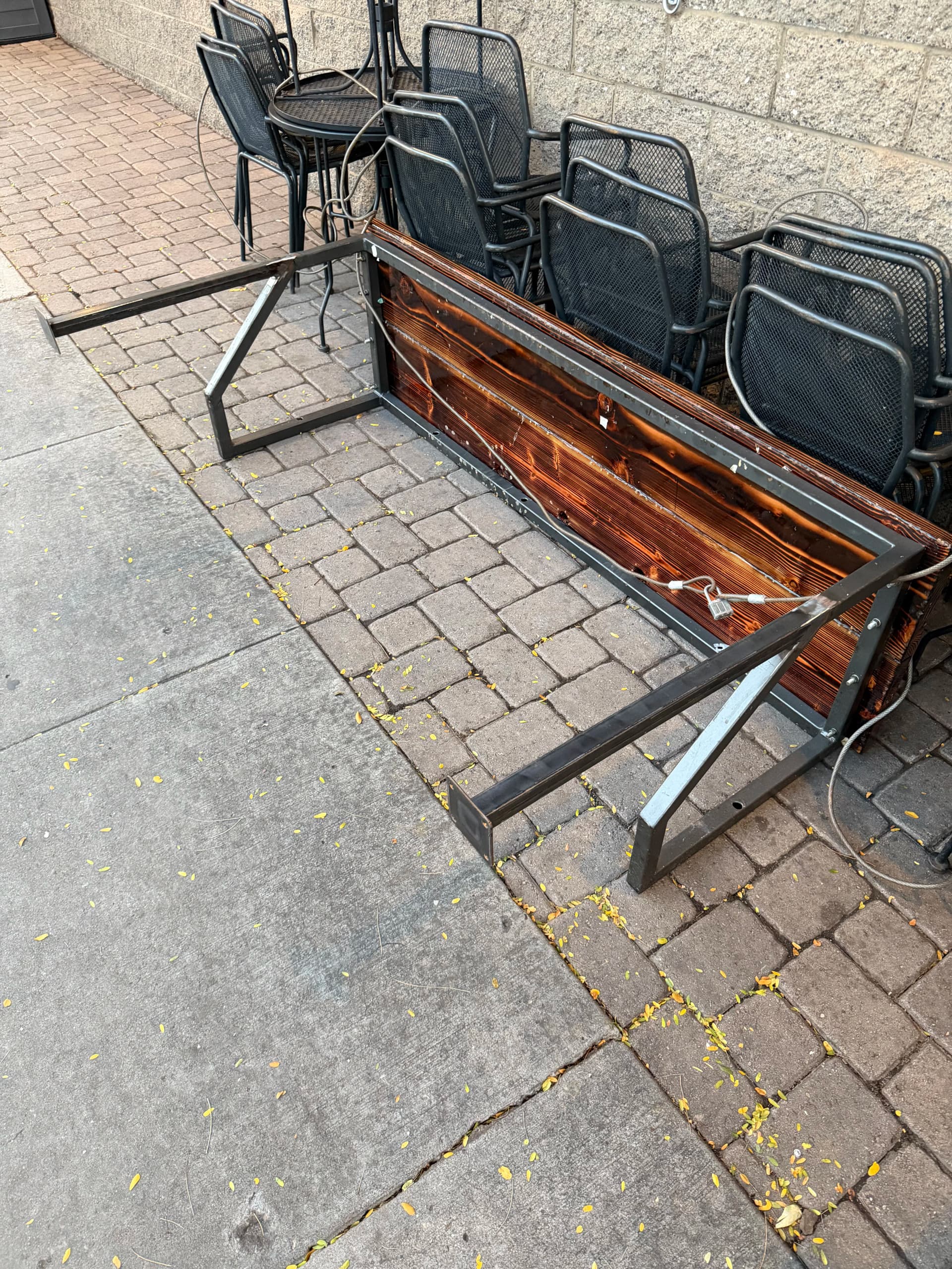Custom Steel Table Legs Fabricated for Kickstand Café in Flagstaff