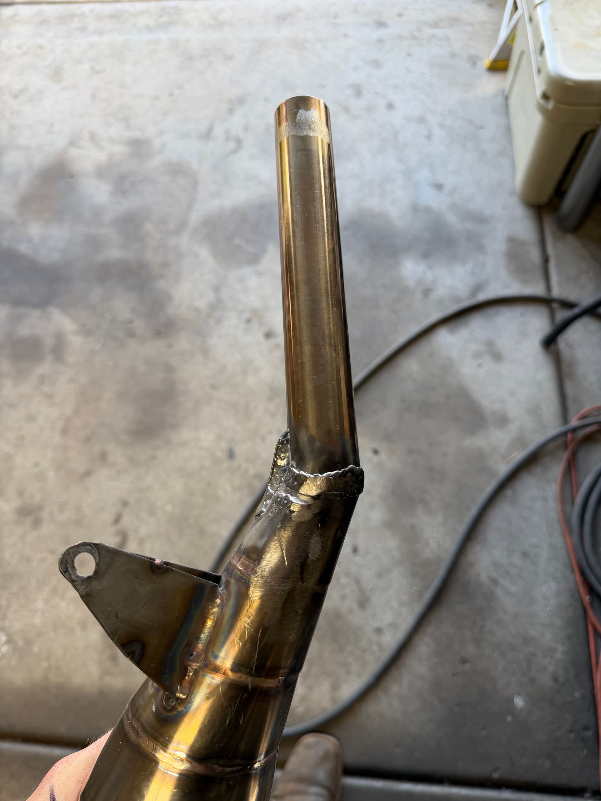 Gallery photos for Cracked Dirt Bike Expansion Pipe Repaired and Back on the Track: Image #1